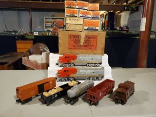 Lionel Postwar 2175w Outfit With Santa Fe F3 Aa Diesel 2343,  Boxes