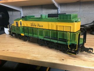 LGB White Pass Locomotive w/ Sound Green and Yellow custom by Shawmut Car Shops 4