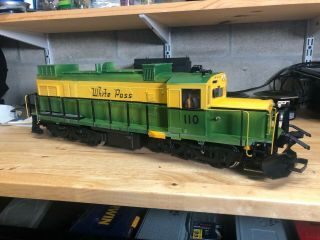 LGB White Pass Locomotive w/ Sound Green and Yellow custom by Shawmut Car Shops 6