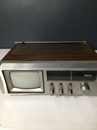 Vintage Rca Axr054w 5 " B/w Tv,  Am/fm Radio,  Ac/dc Battery Rare &