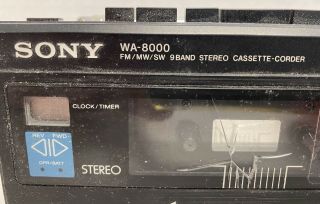 Sony WA - 8000 FM/MW/SW Stereo Cassette. 3