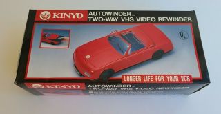 Vintage Nos Kinyo Autowinder Red Sports Car 2 - Way Vhs Tape Rewinder