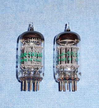 2 General Electric Jan 5814a Vacuum Tubes - Vintage 12au7 Ecc82 Twin Triodes