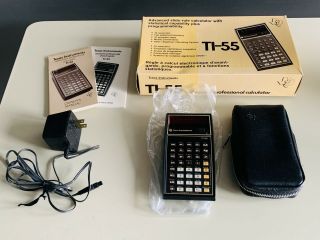 1977 Texas Instruments Ti - 55 Professional Calculator W/ Box Nos