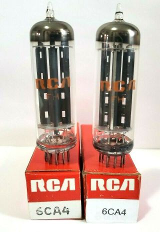 2 Date Matching Rca 6ca4 Vacuum Tubes / Nos On Calibrated Tv - 7