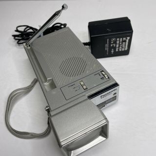 Vintage 1982 Panasonic Travelvision 1.  5 " Tv Am Fm Radio W Power Supply