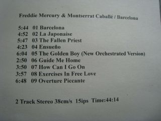 Vintage 27cm tape Freddie Mercury & Montserrat Caballé,  2track 15 ips AGFA 2