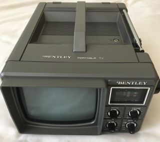 Vintage Bentley Deluxe Portable 5 Inch Black And White Television 100c