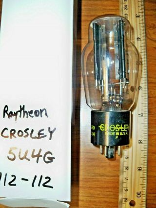 Strong Crosley By Raytheon Fat Bottle Black Plate Bottom D Getter 5u4g Tube