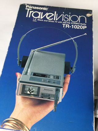 Panasonic Travelvision AM FM TV Stereo 1.  5 inch Screen TP - 1020P 1984 Vintage 2