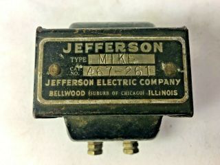 Jefferson MIKE Audio Transformer 467 - 261 Vintage Early Radio Microphone 3