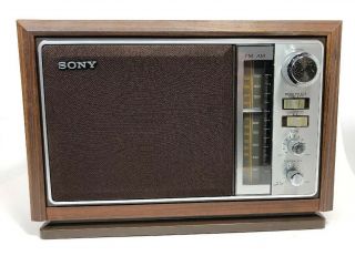 Vintage Sony Fm/am Radio Model No.  Icf - 9740w Tabletop Desk Great