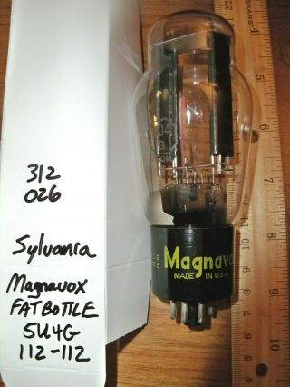 Strong Magnavox By Sylvania Fat Bottle Black Plate Bottom D Getter 5u4g Tube