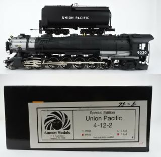 Sunset O Scale Brass Union Pacific 4 - 12 - 2 Steam Engine & Tender 9030 Tmcc - A