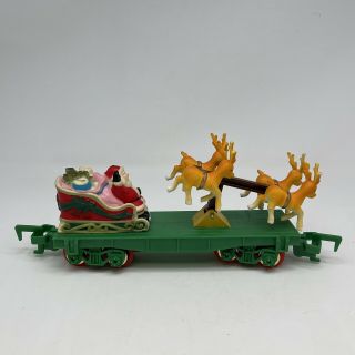 Vintage 1993 Toy State Animated Christmas Train Santas Sleigh and Reindeer Car 2