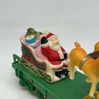 Vintage 1993 Toy State Animated Christmas Train Santas Sleigh and Reindeer Car 3