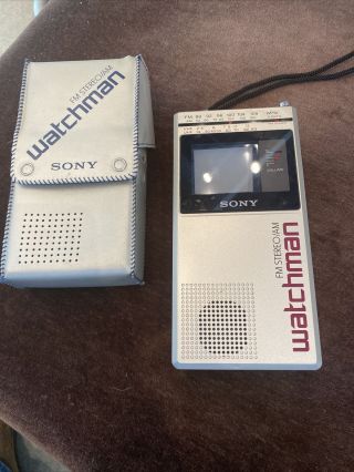 Sony Watchman Am Fm Stereo Radio Tv Television Portable Model Fd - 30a Japan