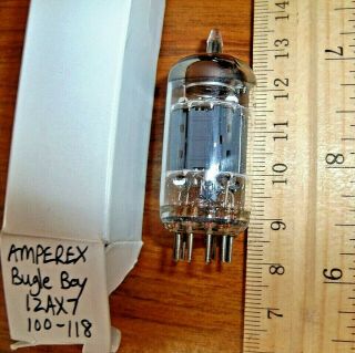Strong Amperex Bugle Boy Short Gray Plate O Getter Ecc83 / 12ax7 Tube - 100/118