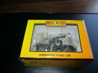 Mth Rail King Black Operating Hand Car 30 - 2508 And Pictures