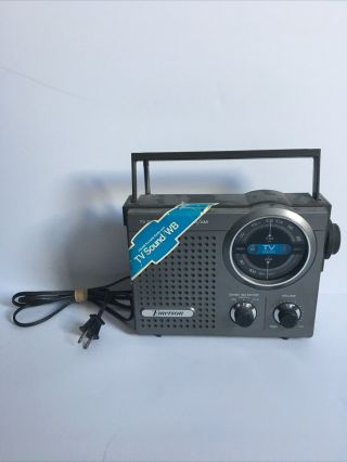Vintage Emerson Fm Am Radio Tv Sound Portable Radio Pm3900