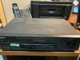 Great Price Sony Vhs Vcr Video Cassette Recorder Slv - N55 Hi Fi Stereo 4 Head