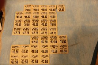 90 Vintage Government Ops Price Labels For Lionel Trains