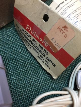 Vintage Philmore Model No.  HD 11s Tape Head Demagnetizer W Switch Label Box 2