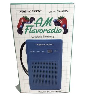 Vtg Realistic 12 - 202 Flavoradio Transistor Am Pocket Radio Blue