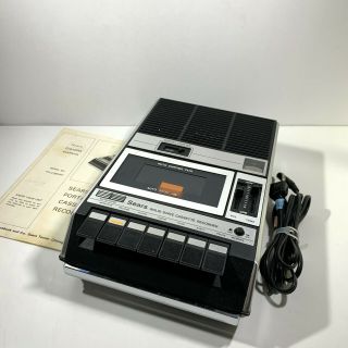 Vintage Sears Portable Cassette Recorder / Player Battery Operated W Ac Adapter