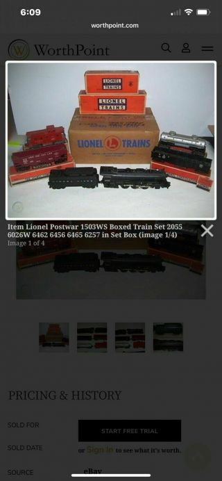 Lionel Postwar Boxed Steam Freight Set 1503ws Special Listing For Brenda