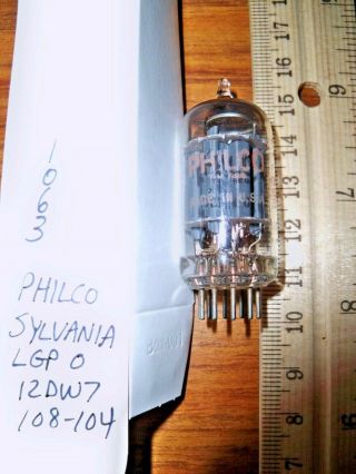 Strong Philco By Sylvania Long Gray Plate O Getter 12dw7 / 7247 Tube - 108/104
