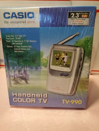 Casio Mini 2.  3 " Color Television Handheld Tv 990 " Rare ".