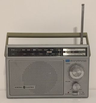 Vintage Ge 3 Way Power Am/fm Radio 7 - 2854a - Great