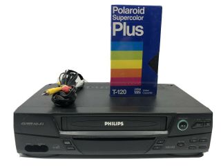 Phillips Vr620cat21 Hi - Fi Vhs Recorder 4 Head Player Heads Cleaned Tape Cables