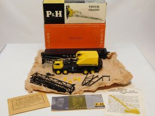 Lionel Postwar 6828 Flat Car & P&h Harnischfeger Truck Crane W/box - Unrun