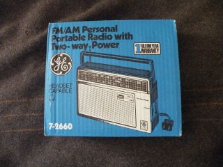 Ge Fm/am Personal Portable Radio 7 - 2660 With Two - Way Power