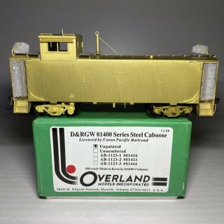 Ho Overland Brass D&rgw 01400 Series Steel Caboose Ab 1123.  0 Unpainted