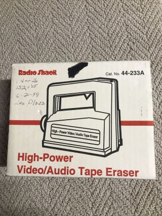 Realistic 44 - 233a High Power Video / Audio Tape Eraser,  Box Vintage