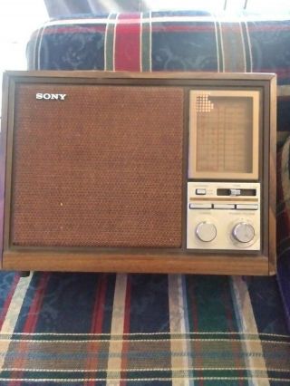Vintage Sony Tabletop Radio Am Fm Wb Tv Icf - 9660w.
