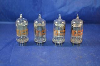 Strong Testing Match Quad Of Rca Clear Top 12au7 Audio Vacuum Tubes Tv - 7