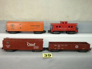 Set Of Four American Flyer S Scale 800 Freight Cars,  Ready To Run
