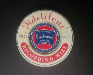 Nos Vintage Fidelitone Recording Wire 7200 Ft