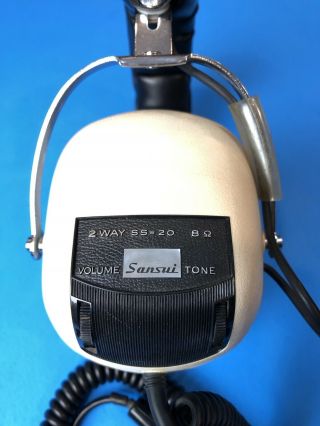 Sansui Ss - 20 2 - Way Stereo Headphones Dual Tone & Volume Controls 8 Ohm