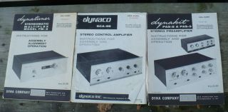 3 Vintage Dynaco Owners Manuals Pas 2/3 Fm - 3 Sca - 35