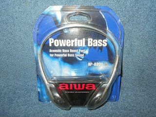 Vintage Aiwa Hp - A091 Powerful Bass Open Air Stereo Headphones Gray -