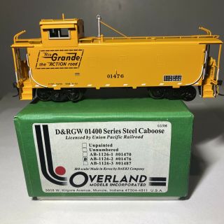 Ho Overland Model Omi Ab 1126 - 2 Denver & Rio Grande Western Steel Caboose 1476