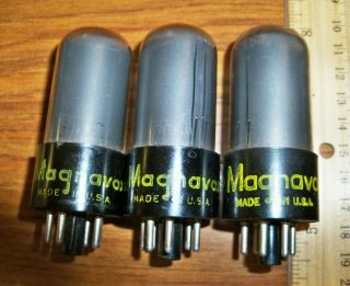 3 Magnavox By Raytheon Gray Glass 6v6gt Tubes