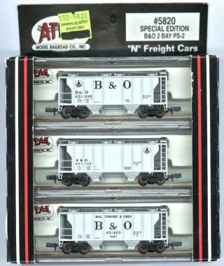 Atlas N - Scale 3 - Pack Special Edition 5820 B&o 2 - Bay Ps - 2 Covered Hoppers