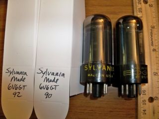 2 Strong Matched Sylvania Made Smoked Glass 6v6gt Tubes