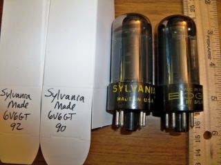 2 Strong Matched Sylvania Made Smoked Glass 6V6GT Tubes 2